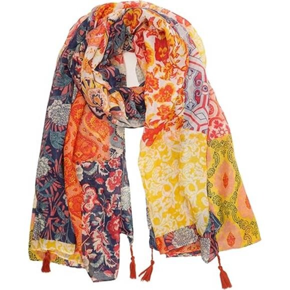 Large Boho Scarf for Women Lightweight Floral Printed Scarves Fall - Picture 8 of 16